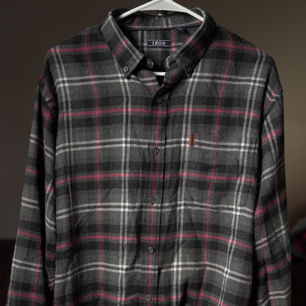 IZOD Flannel Button Down Shirt - LARGE